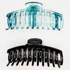 5.5 Inches Extra Large Hair Clips for Long Thick Hair Women’s Jumbo Hair Claw Clips 2 Counts in Set Hair Accessories (teal blue and black)