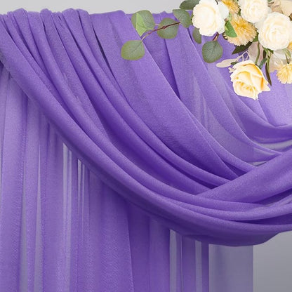 Wedding Arch Draping Fabric Backdrop 28.7" x 20FT, Lavender Purple | Sheer - Image 4
