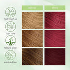 Hair Dye Shampoo 3-in-1, Instant Natural Hair Color Shampoo for Women Men 100% Gray Hair Coverage Champu Para Canas Mujer Dark Wine Red, Lasting 3-4 Weeks & Easy to Use & All Hair Types, 500ml