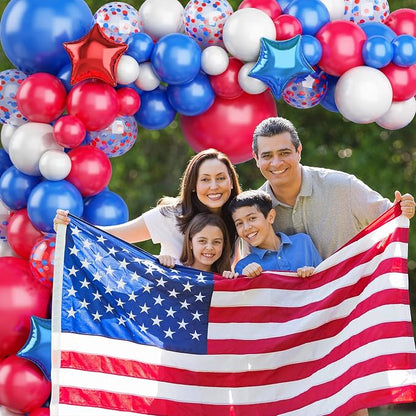 138PCS Red White and Blue Balloon Garland Arch Kit, 18 12 10 5 inch Red and - Image 5