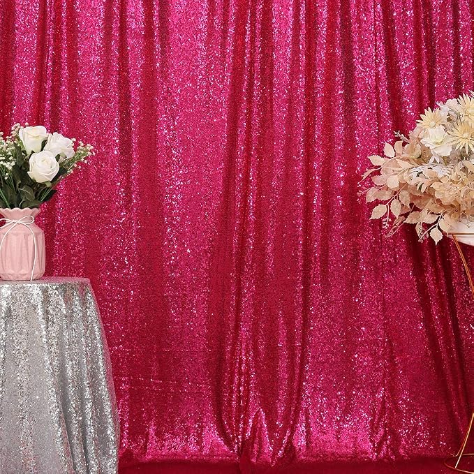 Eternal Beauty Hot Pink 3mm Sequin Backdrop 6x8 Ft - Image 3