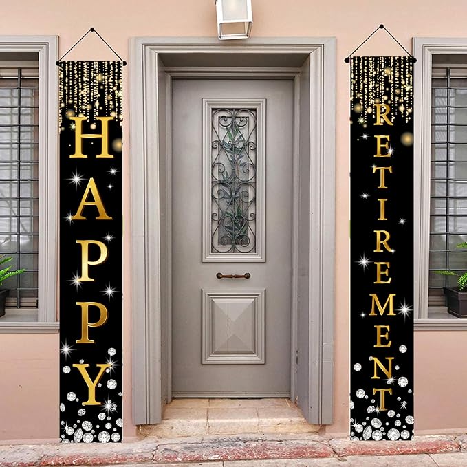 Happy Retirement Porch Banner by LOONELOSEASONALDECORATIONS