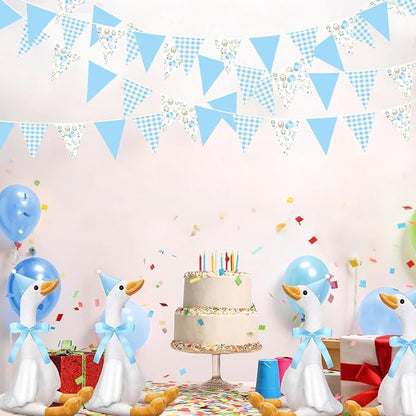32Ft Goose Party Decorations Blue Gingham Plaid Silly Goose Themed Fabric - Image 7