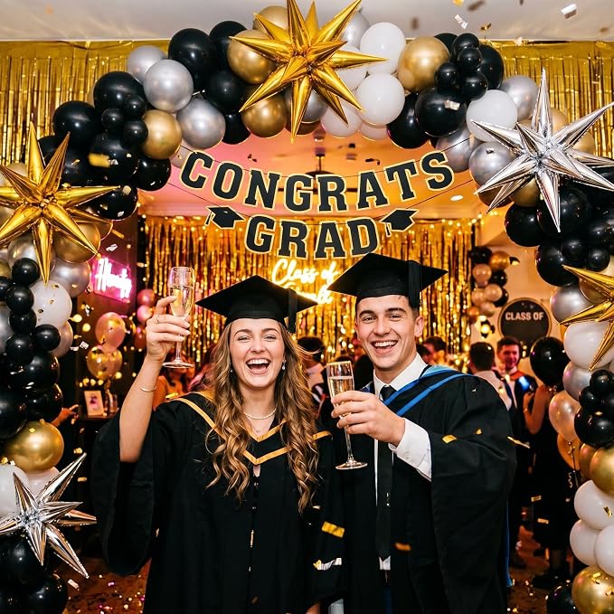 RUBFAC Black Balloons, 2026 International Football Game Decor, Graduation - Image 5
