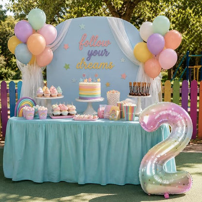 40'' 2 Balloon Number, Large Rainbow Foil Number 2 Balloons Birthday Party Decor - Image 6