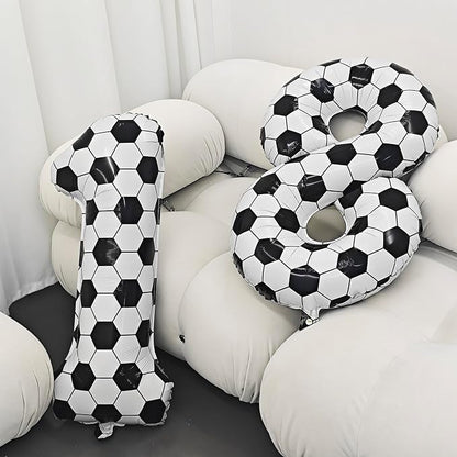 Black White Soccer Number 7 Balloon 7nd Birthday Decoration 40in 7 Balloon | - Image 4
