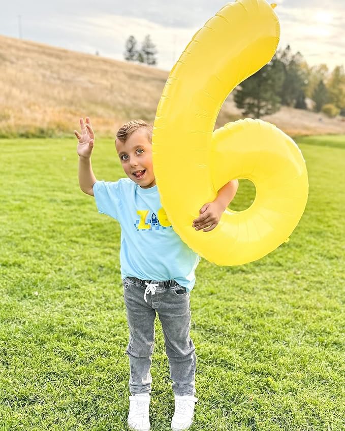 Yellow Number 6 Balloon 40 Inch - Image 2