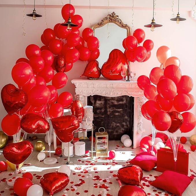 RUBFAC Red Balloons 129pcs Different Sizes 18 12 10 5 Inch - Image 5
