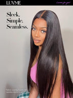 LUVME Silky Straight Seamless 110g 7Pcs Clip in Hair Extensions Full Max with 20inch Remy Human Hair Extensions, Natural Black 100% Real Soft Human Hair