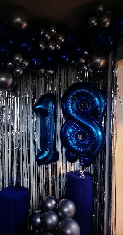 Night Blue Number 8 Balloon 40 inch, 8th Birthday Party Balloons Decorations | - Image 6