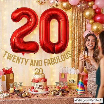 Red Number 0 Balloon 40 Inch, Foil Numeral - Image 2