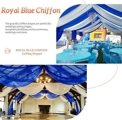 6 Panels Royal Blue Ceiling Drapes - Image 8