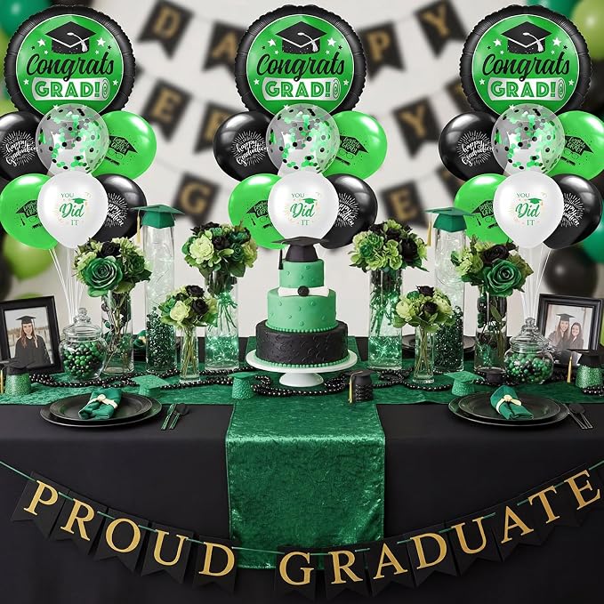 Kasyat 2 Set Green and Black 2026 Graduation Table Centerpiece Balloon Stand - Image 5