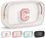 YOOLIFE Travel Clear Makeup Bag, Waterproof Toiletry Bags for Women, Cosmetic Bag, Preppy Stuff, Birthday Gifts for Women, Personalized White Mother Girlfriend Wife Gifts