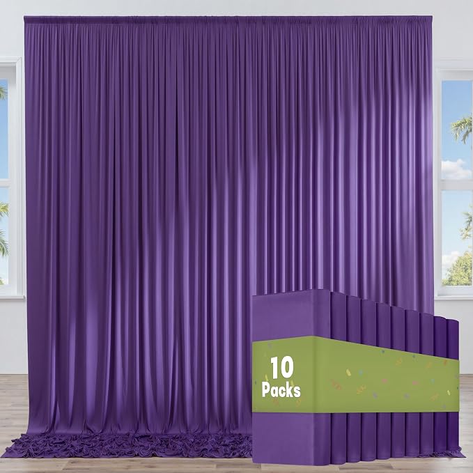 50ftx10ft Wrinkle Free Purple Backdrop Curtains by ENJOYYOURPARTY