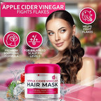 Apple Cider Vinegar Deep Conditioning Mask - Treatment for Dry Damaged Hair and Split End Repair - Sulfate Free Formula with Collagen, Keratin and Argan Oil - For Flaky Scalp and Dandruff Relief
