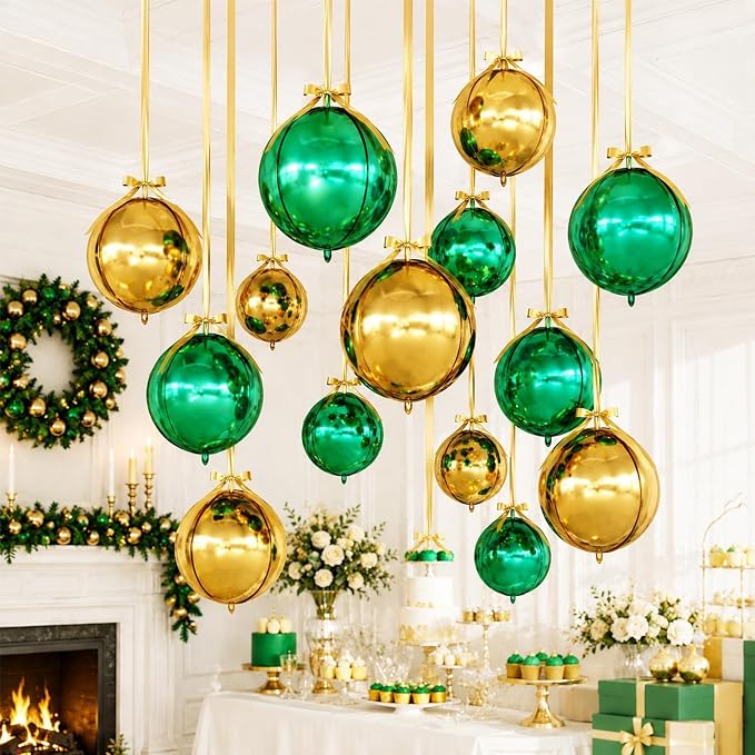 Green Gold Round Foil Balloons - Image 8