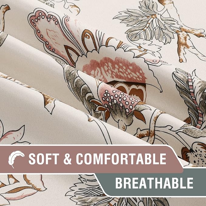 H.VERSAILTEX Blackout Curtains 63 Inch Length 2 Panels Set Floral Print Curtain - Image 5