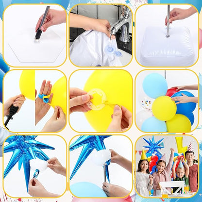 Kasyat 2 Set Red Blue Yellow Balloon Column Stand Kit Cartoon Hedgehog - Image 5