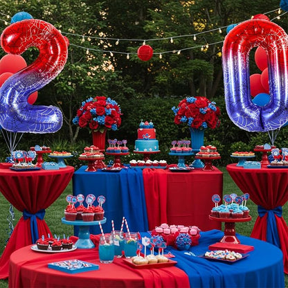 40 Inch Red Blue Number 0 Balloon - Image 5