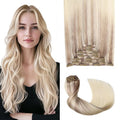 Pro2.0 Real Human Hair Extensions Clip ins 120g Thick 7pcs #18/22/60 Balayage Ash Blonde to Golden Blonde and Platinum Blonde Clip in Hair Extensions Real Human Hair 16inch（#18/22/60-16inch）