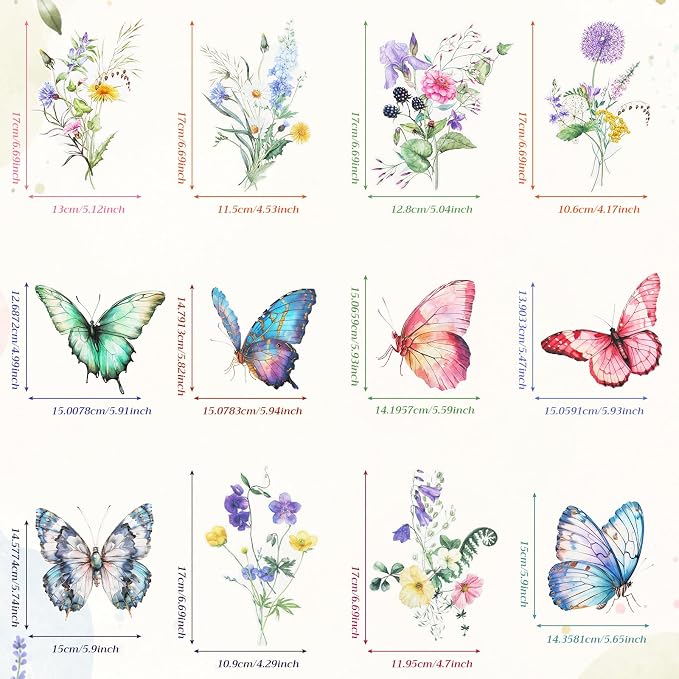 36 Pcs Wildflower Butterfly Hanging Swirl Decoration Wildflower Ceiling Hanging - Image 3