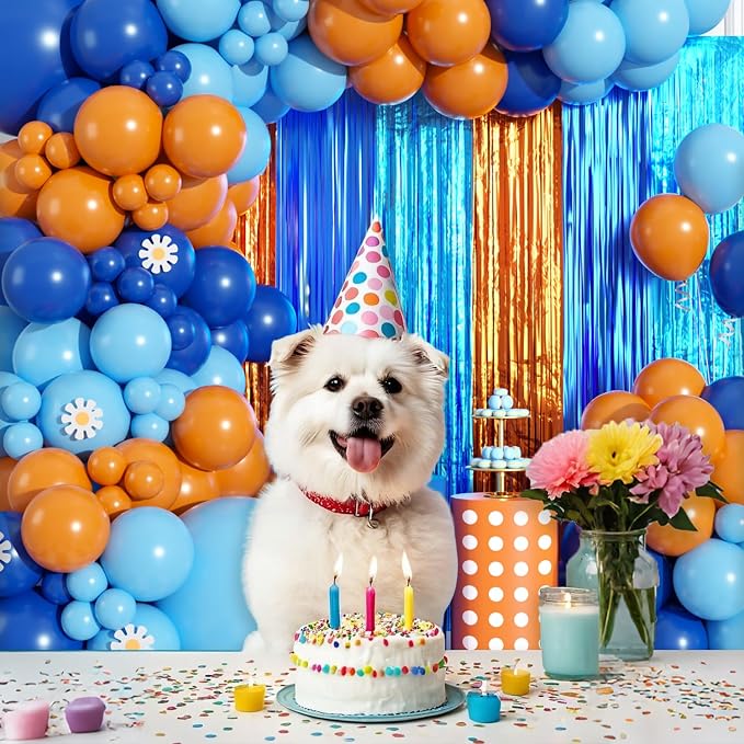 Blue Orange Balloon Arch Garland Kit Birthday Party Decorations | Orange Blue - Image 6