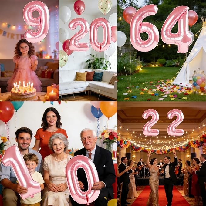 40 Inch Number 64 Balloons for 64th Birthday Party Decorations, 0-100 Jewelry - Image 7