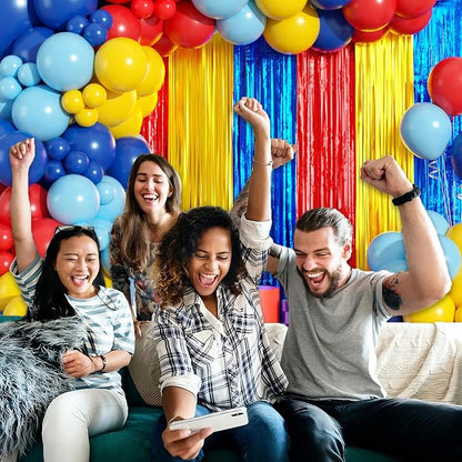 Red Blue Yellow Balloon Arch Garland Kit Birthday Party Decorations | Video - Image 2