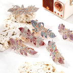Geyoga 6 Pieces Vintage Hair Barrettes for Women Retro Flower French Pearl Crystal Rhinestones Clips Hair Pins for Women Styling Accessories(Shining Style)