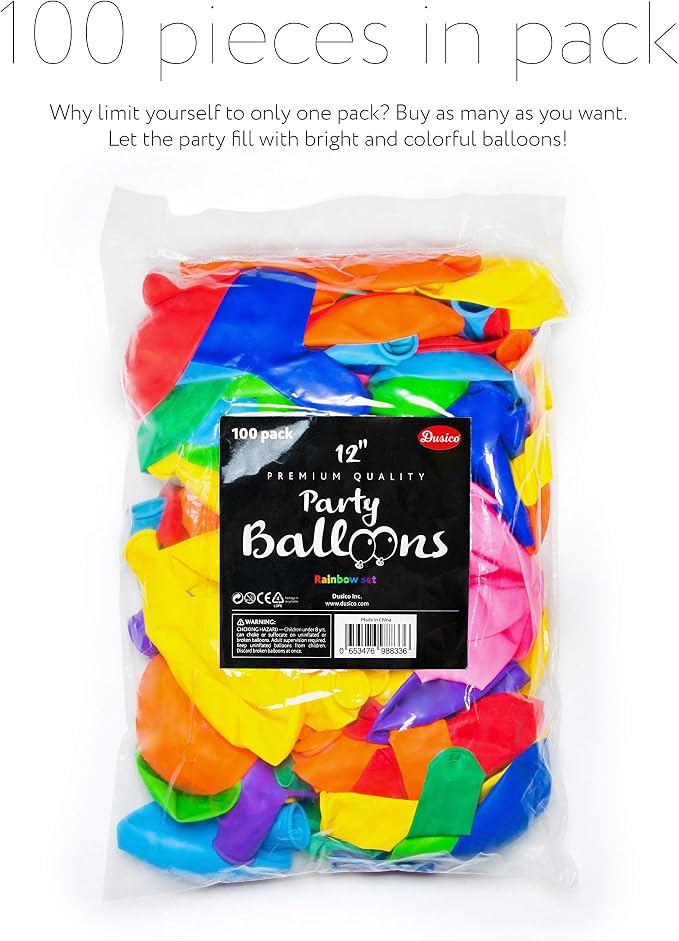 Dusico® Balloons Rainbow Set 12 Inches, Made - Image 8