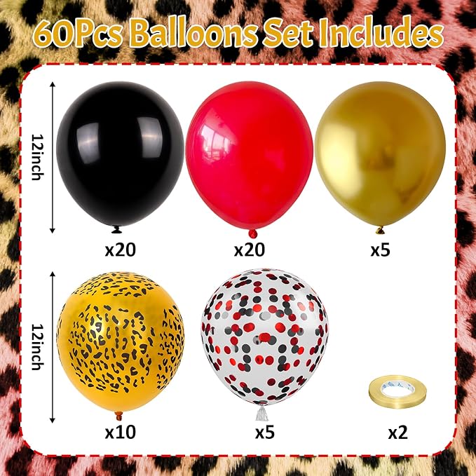 Red Black Cheetah Balloons - Image 2