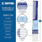 By Cantor - 5 Pack Stainless Steel Hair Picks Anti Static Lift & Detangle Combs for All Hair Types Chemical & Heat Resistant