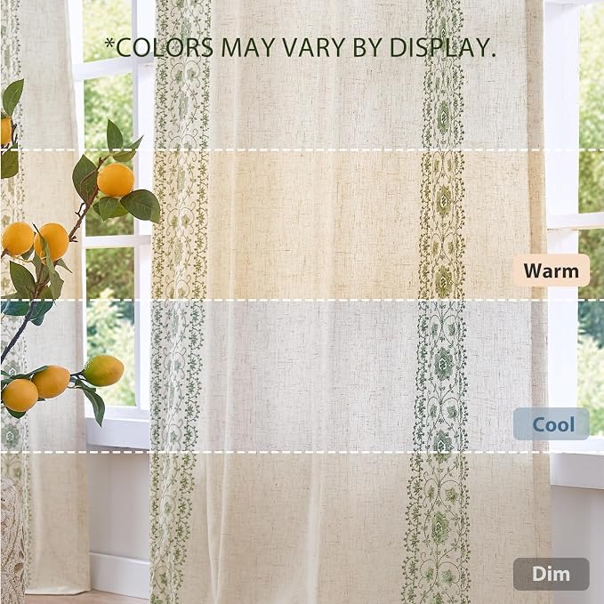 jinchan Floral Linen Curtains - Image 7