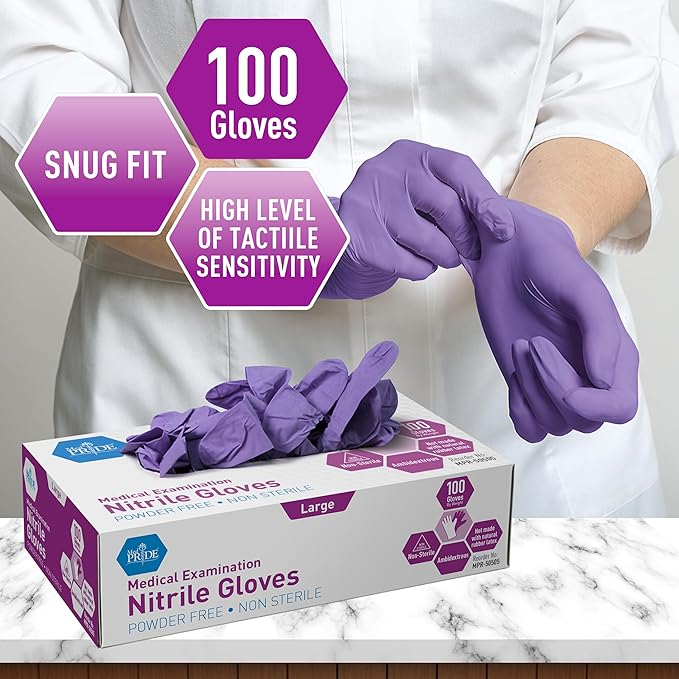 MedPride Powder-Free Nitrile Exam Gloves, X-Large, Case/1000, 100 Count (Pack of 10)