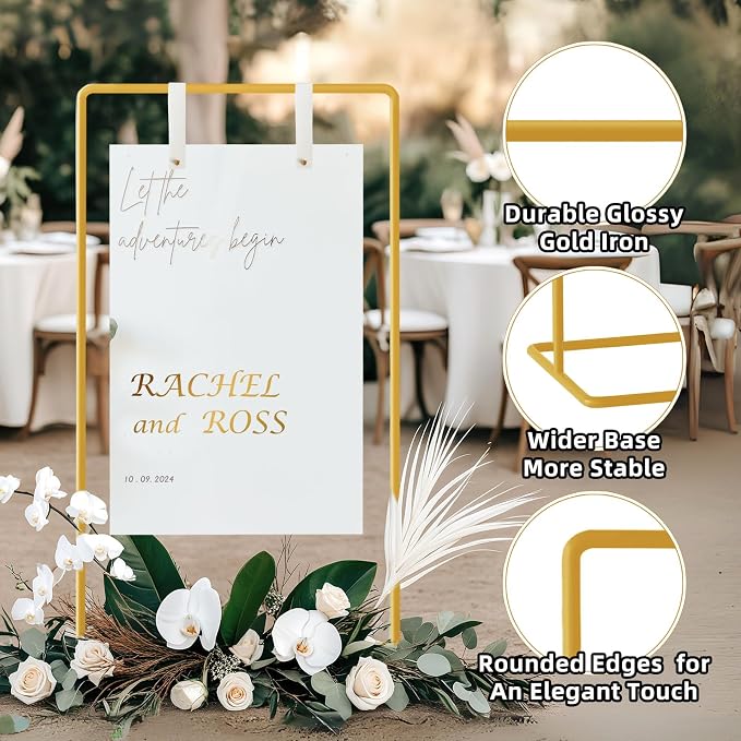 Wedding Sign Holder, Adjustable Welcome to Our Wedding Sign Stand W/Design - Image 5