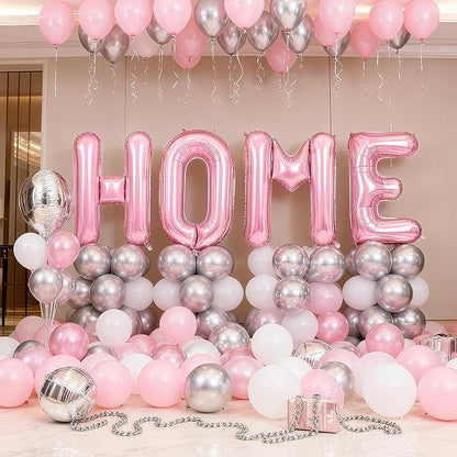Pink HOME Balloons 40 Inch, Large HOME Letter Banner - Image 5
