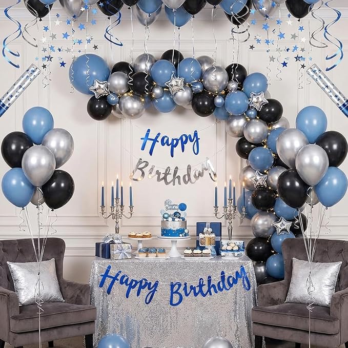 APLANET 150pcs Dusty Blue Balloons Different Sizes 18 12 10 5 Inch Slate Blue - Image 7