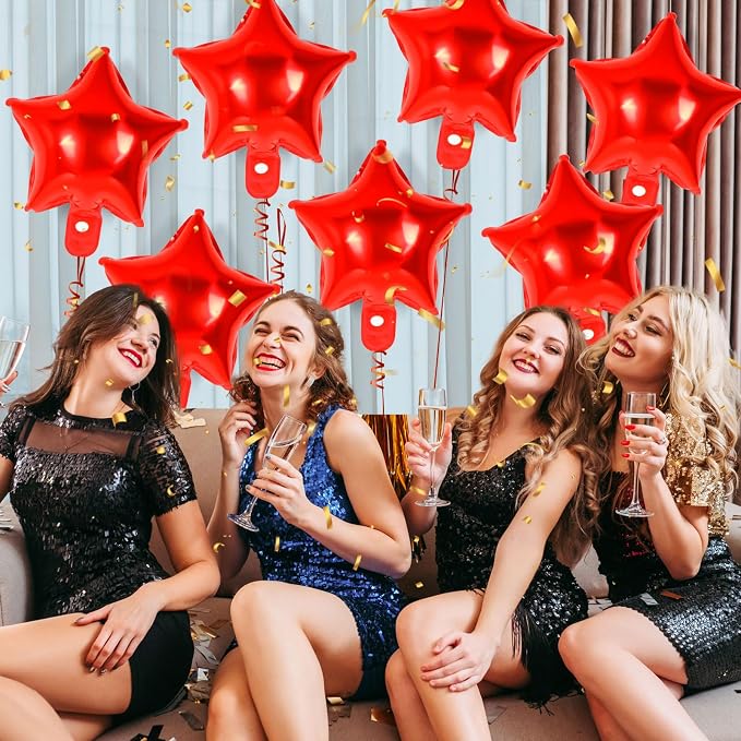 50 Pcs Star Balloons, 10 Inch Red Star Foil Balloons, Stars Shaped Balloon - Image 7