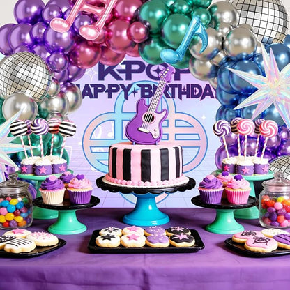 JOGAMS 180Pcs K-Pop Music Theme Balloon Arch Garland Kit | Metallic Disco - Image 4