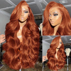 AMIRTY 250 density Dark Ginger Wig Human Hair Pre Plucked 13x4 Auburn Colored Lace Front Wigs Body Wave Glueless Wigs Human Hair HD Lace Frontal Reddish Brown Human Hair Wig 20 Inch