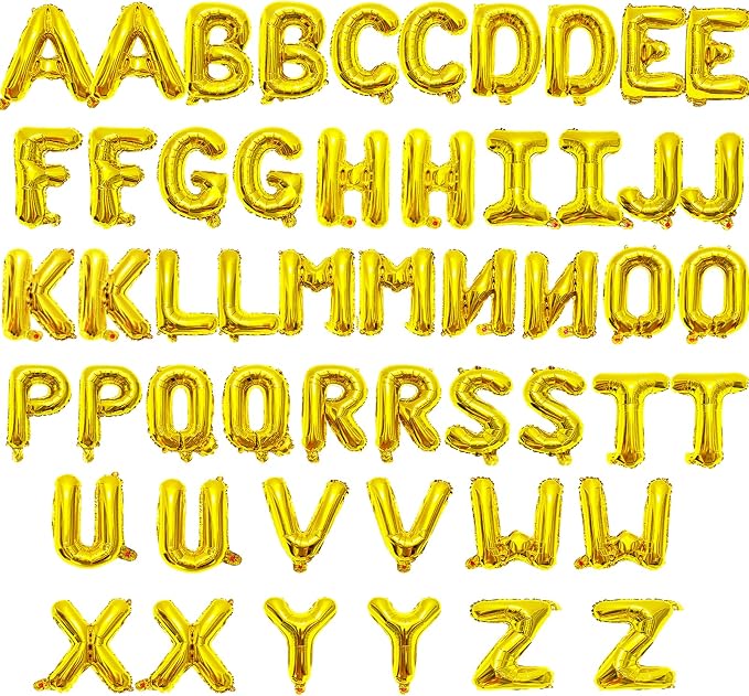 52 Pieces 16 Inches A-Z Letter Balloons – 2 Sets of Alphabet Mylar Balloon by Tedercle