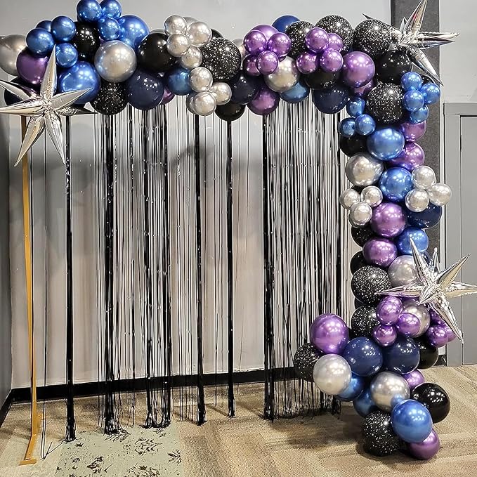 Metallic Purple and Blue Balloons, 60 Packs 12 Inch Chrome Blue Purple Silver - Image 5