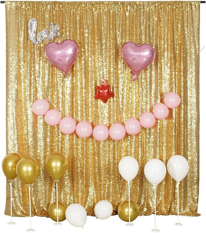 Poise3EHome Gold Sequin Backdrop, 6FT x 8FT Glitter Curtain - Image 5