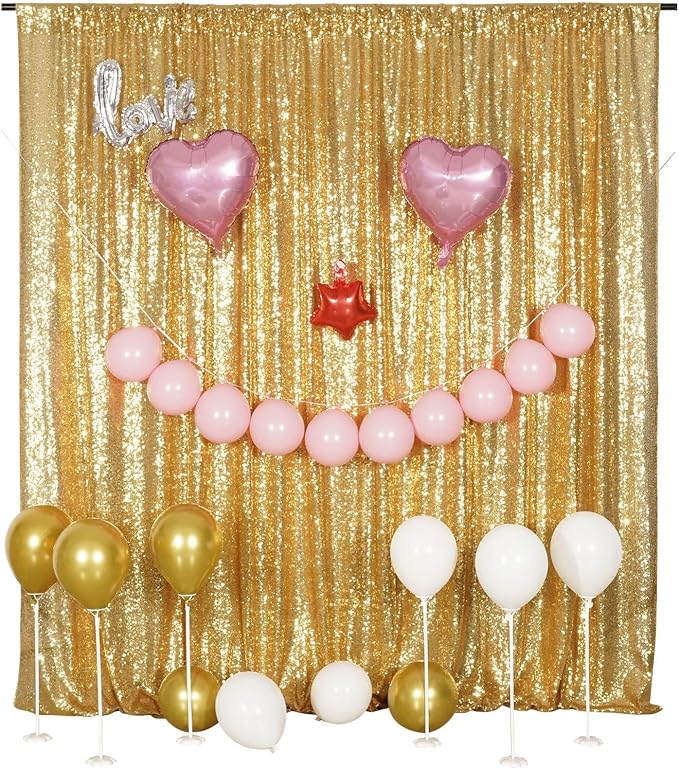 Poise3EHome Gold Sequin Backdrop, 20Ft x 10Ft Glitter Photography Background - Image 5