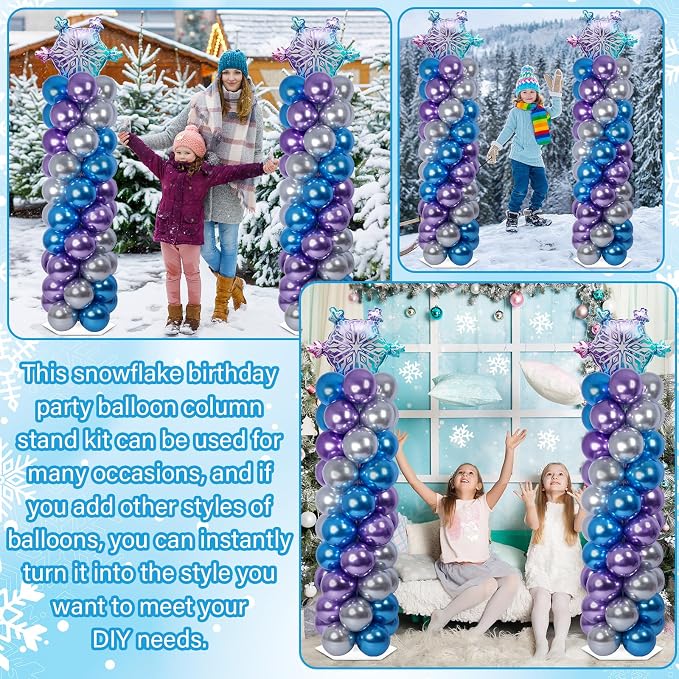 2 Sets Snow Party Balloon Column Stand Kit - Image 6