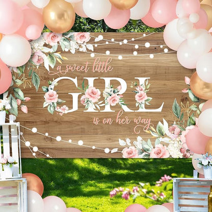 Rustic Girl Baby Shower Banner A Sweet Little Girl is on Her Way Baby Shower - Image 6