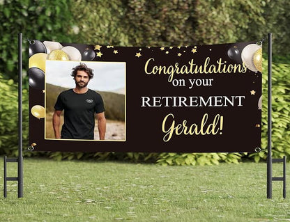 Generic Personalized Retirement Banner, Retirement Party Decorations, 12x24 inch by Custom