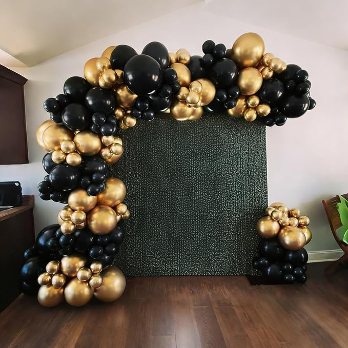 Lukiituke Black and Gold Balloon Arch Kit, Graduation, New Years Decorations - Image 7