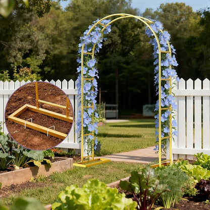 6.6FT Metal Wedding Arch Backdrop Stand Gold Arbor Frame - Image 7